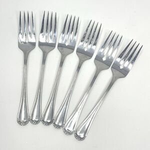 Rogers Co. Stanley Roberts TRIO ROSE PETAL Stainless Set of 5 Salad Forks 6.5”
